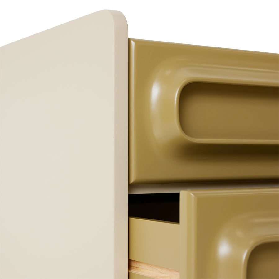 Comodino Space, salvia/crema