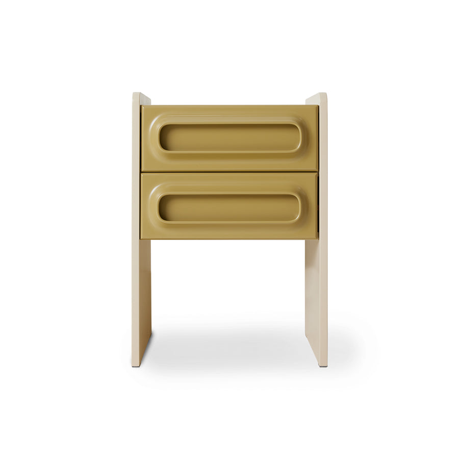 Comodino Space, salvia/crema