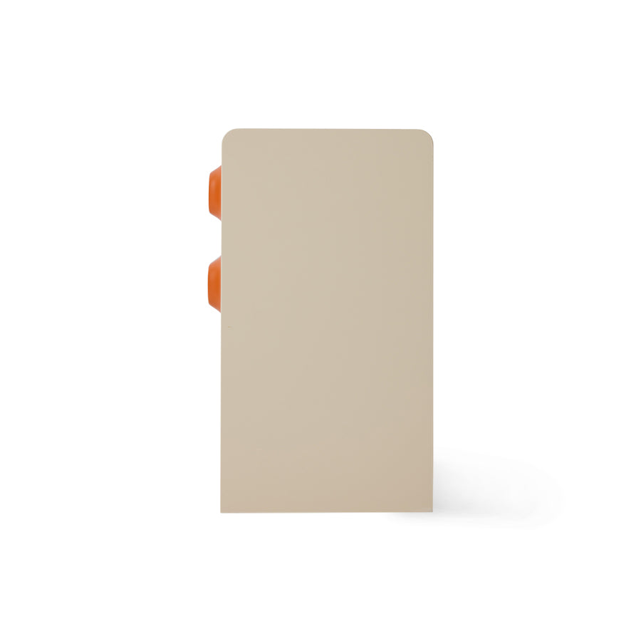 Comodino Space, arancio/crema