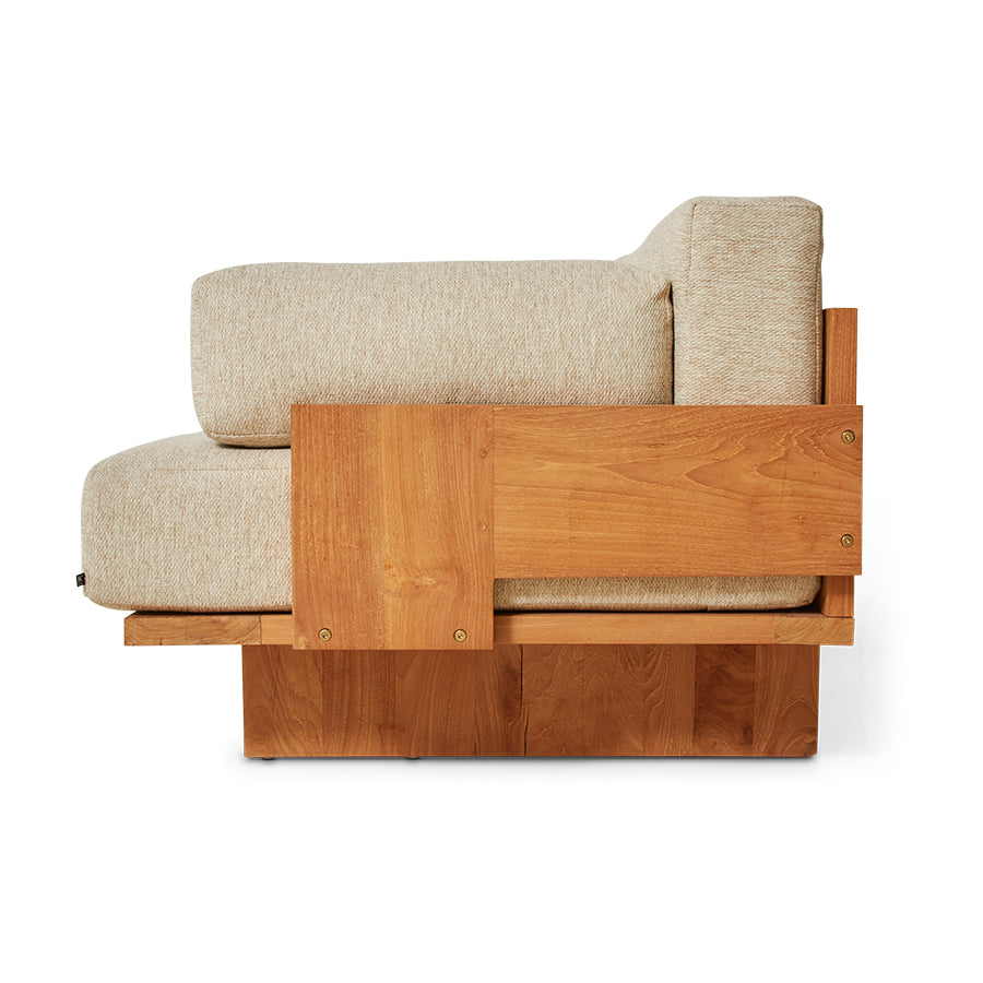 Divano da esterno in teak naturale