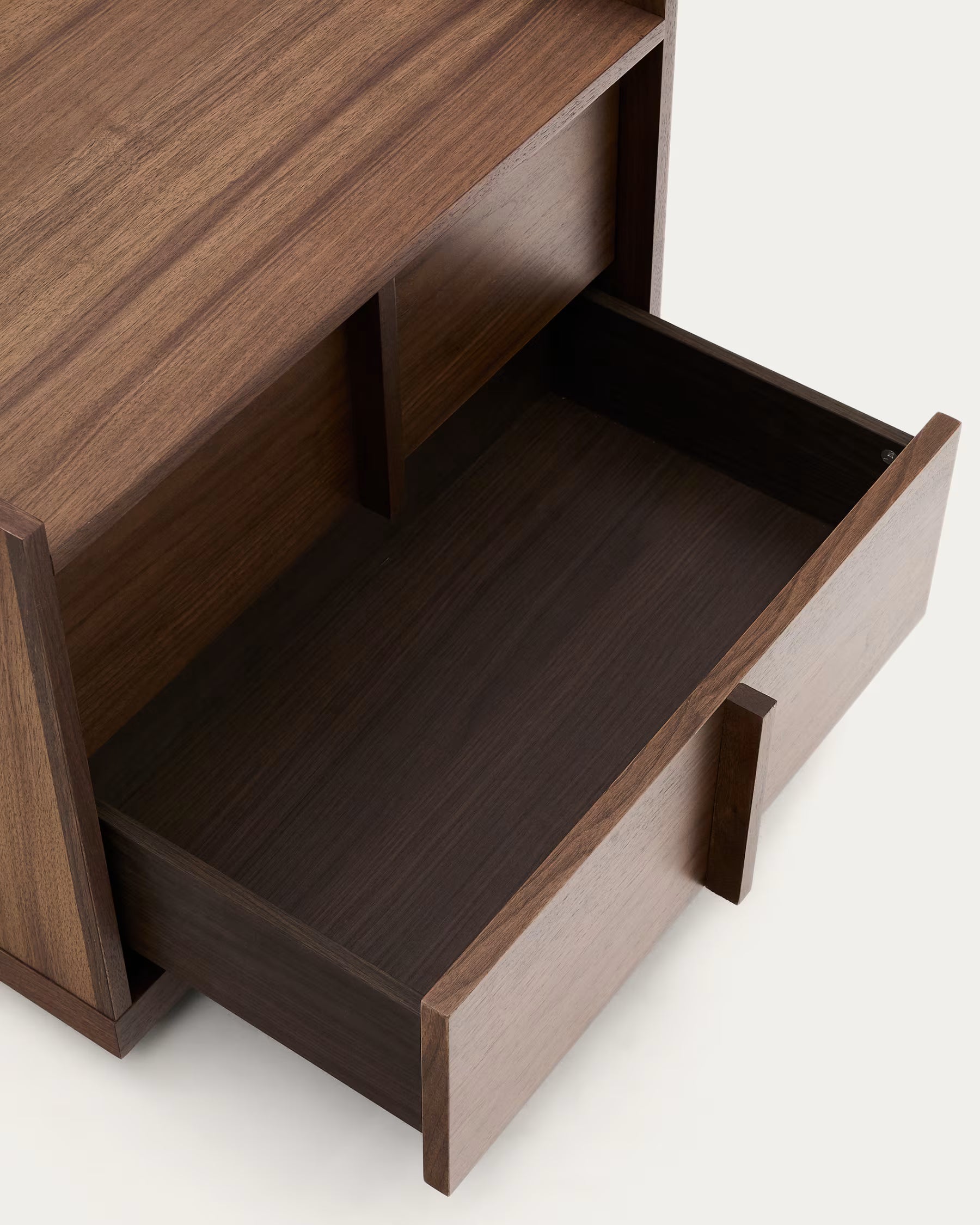 Comodino Onix 2 cassetti impiallacciatura in noce finitura scura 60 x 47cm FSC Mix Credit.
