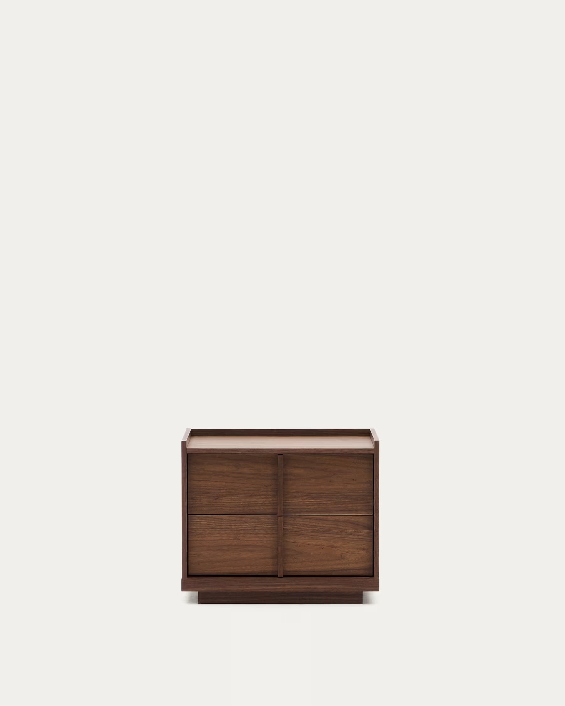 Comodino Onix 2 cassetti impiallacciatura in noce finitura scura 60 x 47cm FSC Mix Credit.