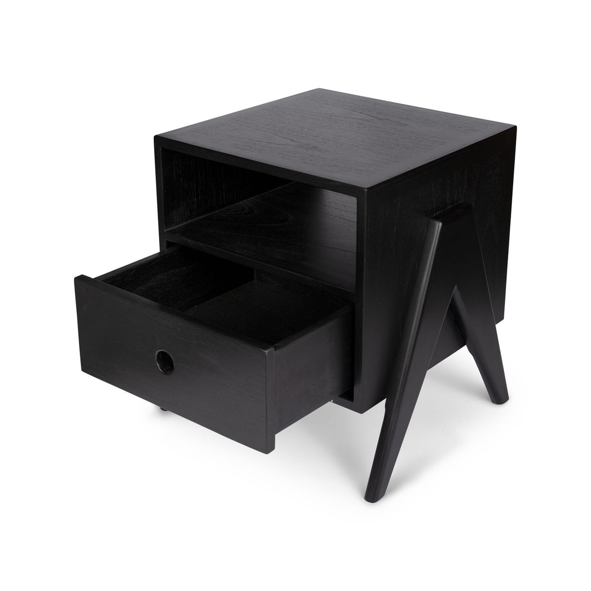 Comodino Night Cabin P.V.W. - Charcoal Black - Pierre Jeanneret Edition