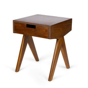 Comodino Night Cabin W.T.H. con cassetto - Dark Brown - Pierre Jeanneret Edition
