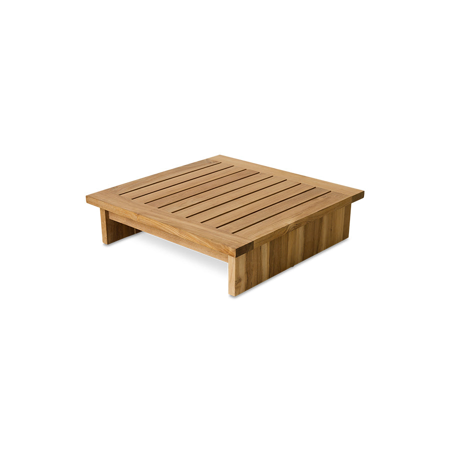 Pouf da esterno in teak, stracciatella