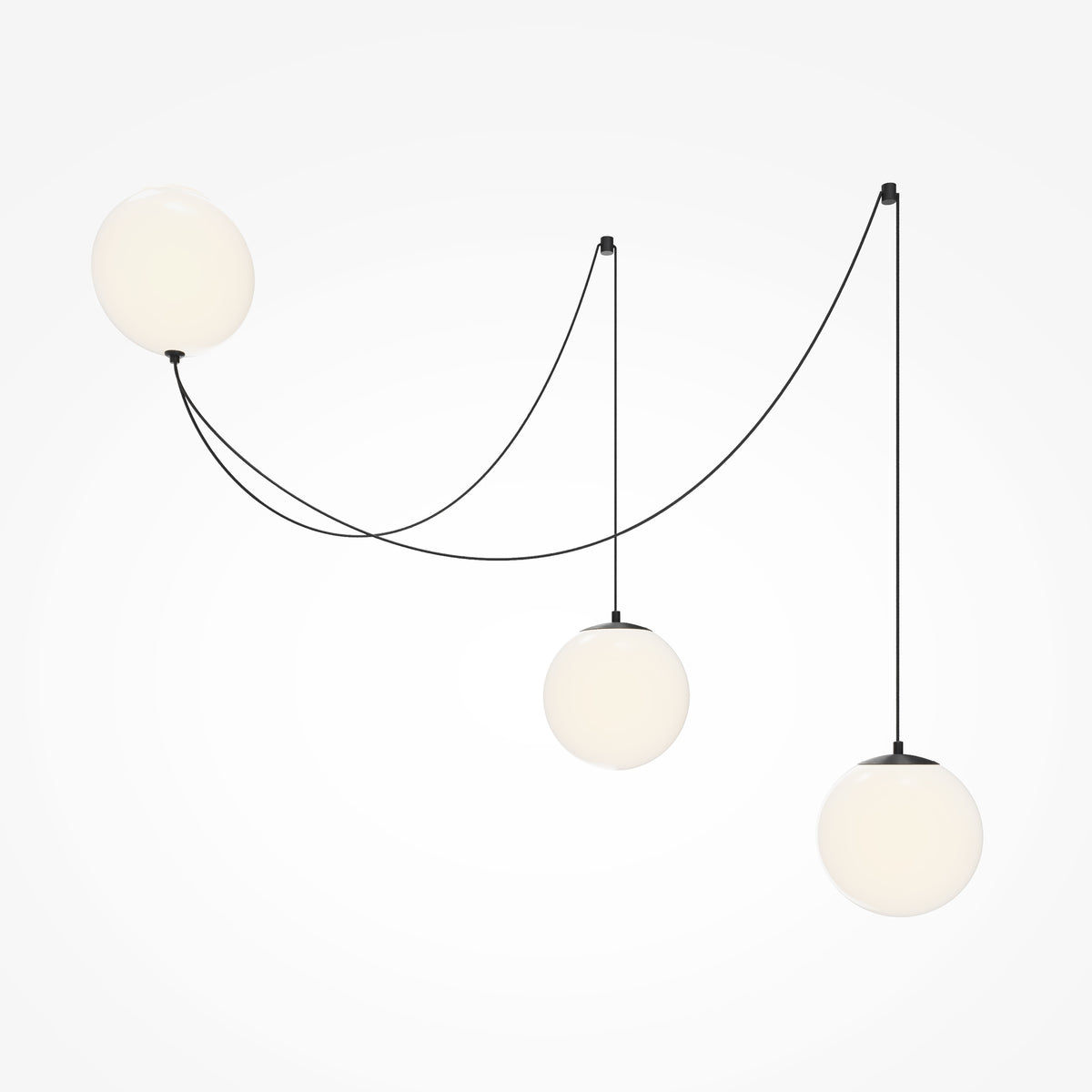 Lampada a sospensione Twins - Maytoni - Nero - MOD427PL-L30B3K1
