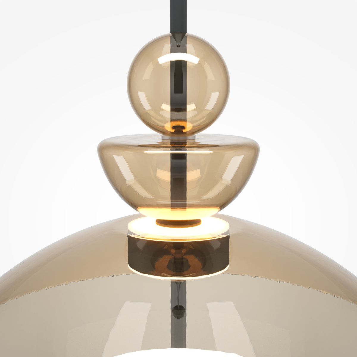 Lampada a sospensione Bangkok - Maytoni - Nero - MOD185PL-L12CG3K3