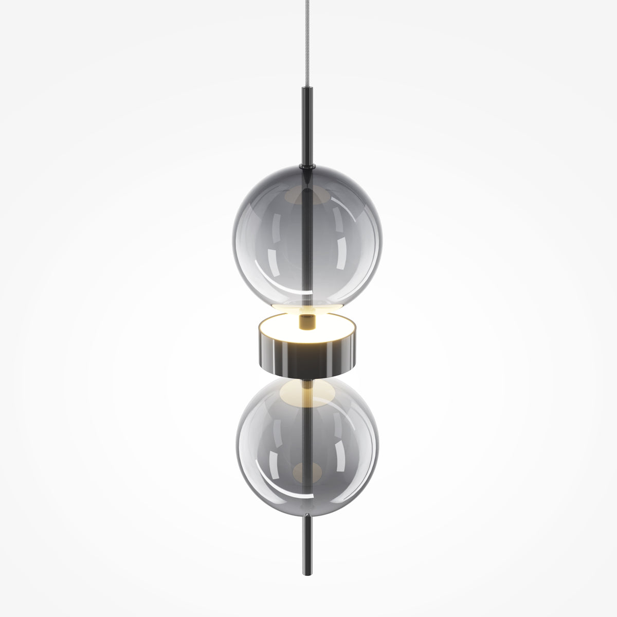 Lampada a sospensione Double Moon - Maytoni - Nero - MOD478PL-L8B3K