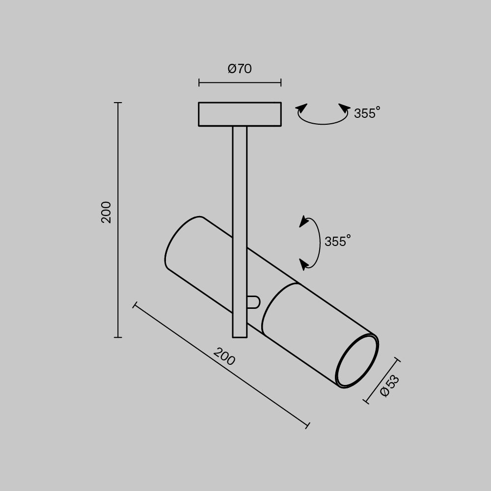 Lampada da soffitto Elti GU10 1x10W - Maytoni - Nero - C020CL-01GB