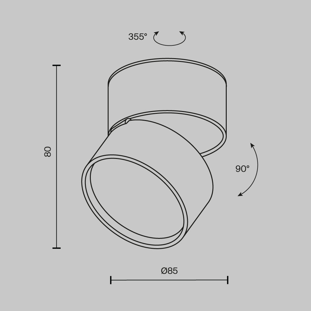 Lampada da soffitto Onda - Maytoni - Nero - C024CL-12W2.7K-B-1