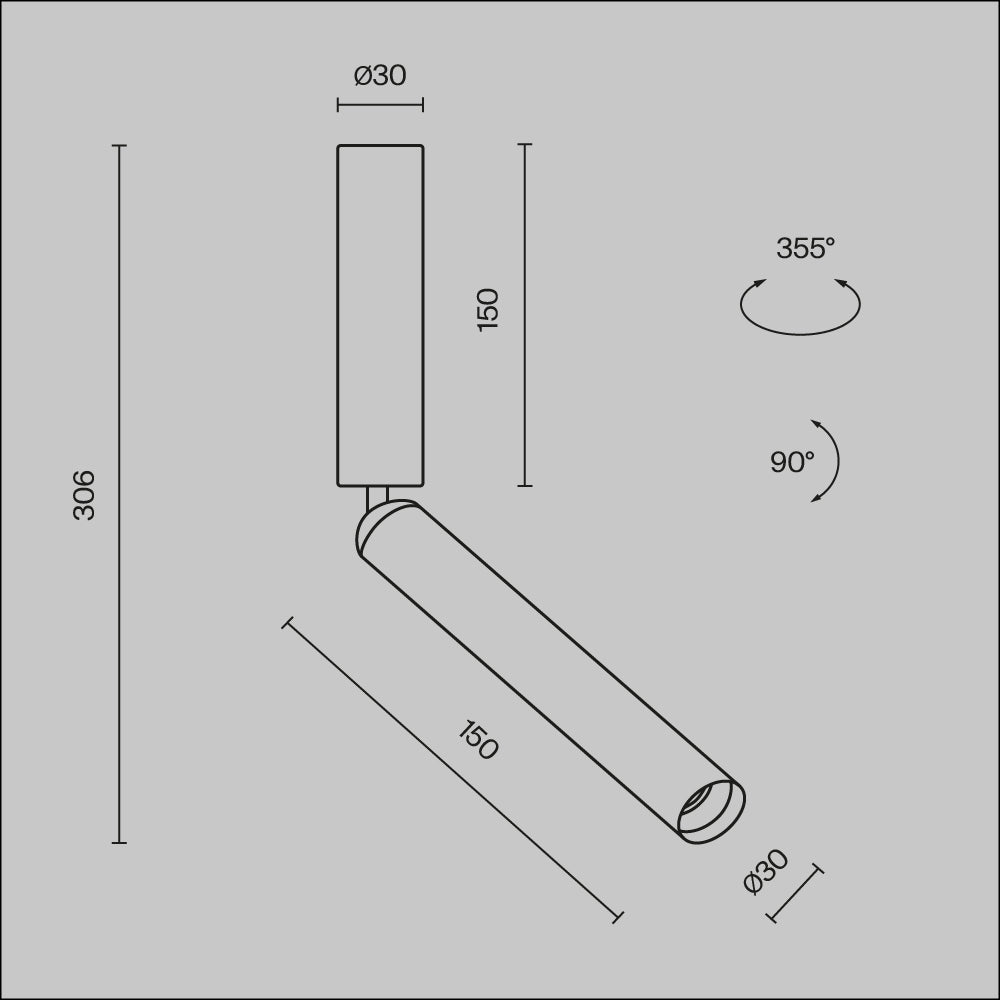 Lampada da soffitto Focus T - Maytoni - Nero - C142CL-6W3K-B