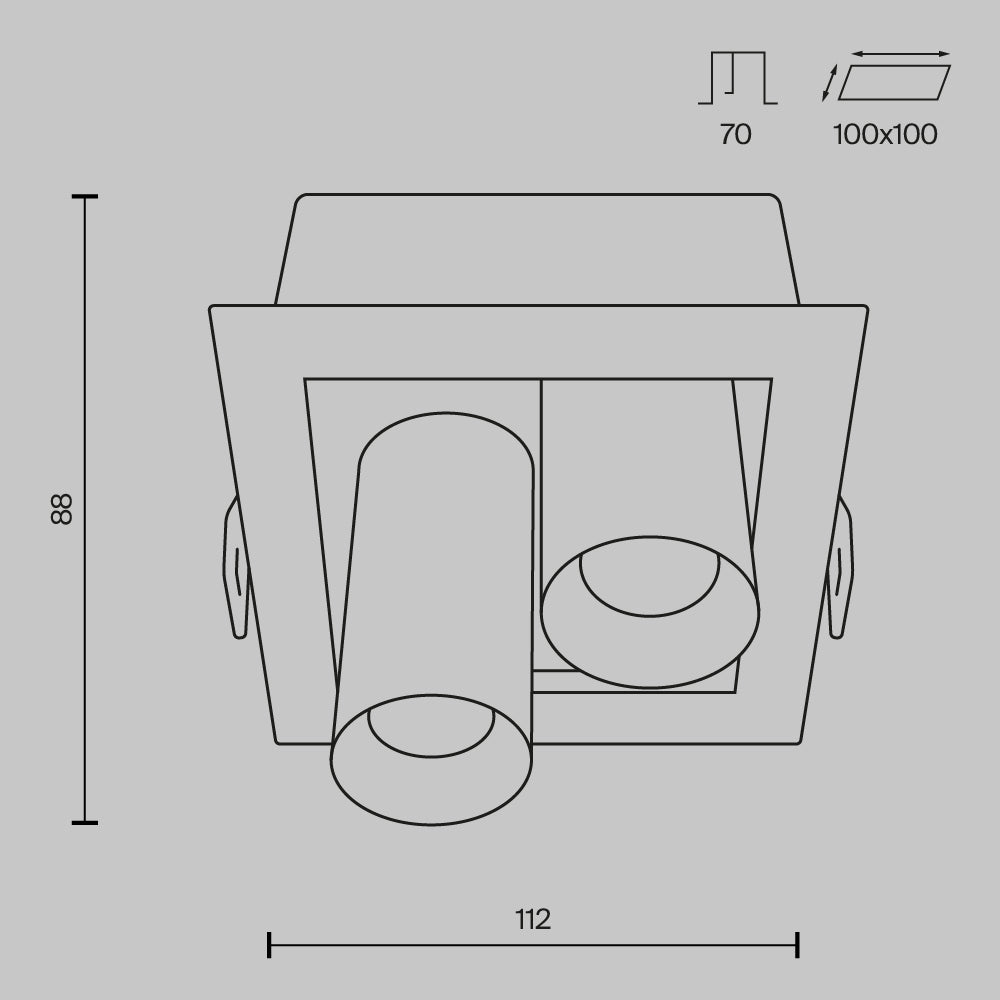 Una lampada da incasso Magnum 3000K 2x7W 24° - Maytoni - Nero - DL094-02-7W3K-B