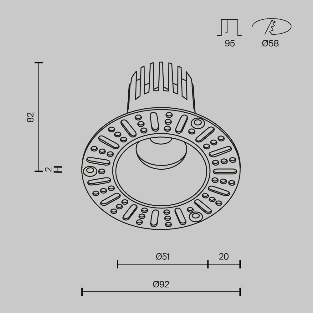 Faretto da incasso Dip - Maytoni - Bianco - DL119-10W-3K-TRS-W