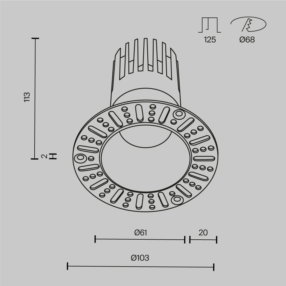 Faretto da incasso Dip - Maytoni - Bianco - DL122-15W-3K-TRS-W