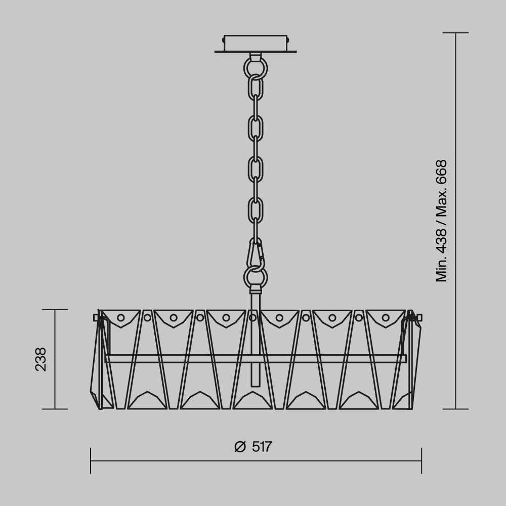 Lampada a sospensione Puntes - Maytoni - Grigio - MOD043PL-06CH