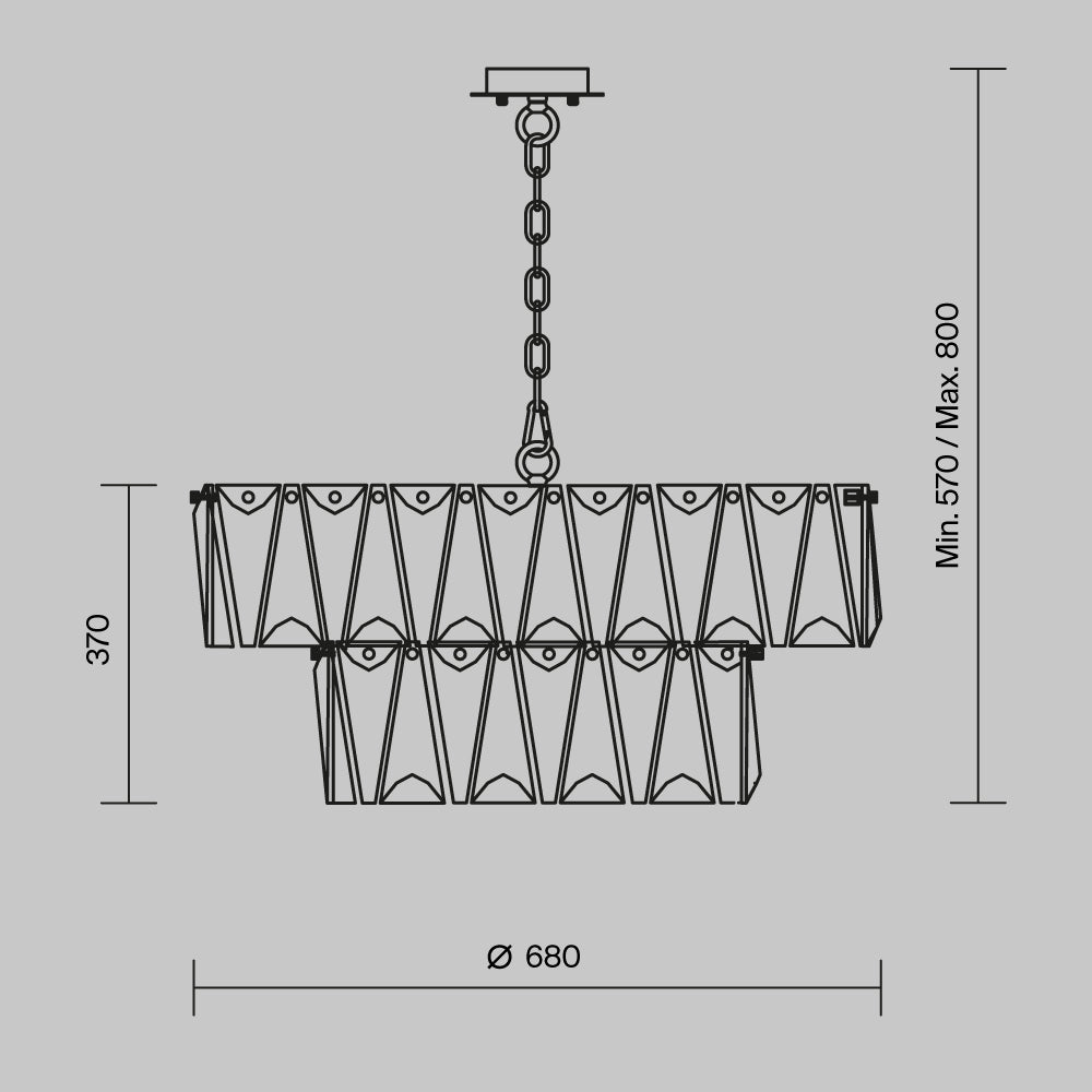 Lampada a sospensione Puntes - Maytoni - Oro - MOD043PL-12G