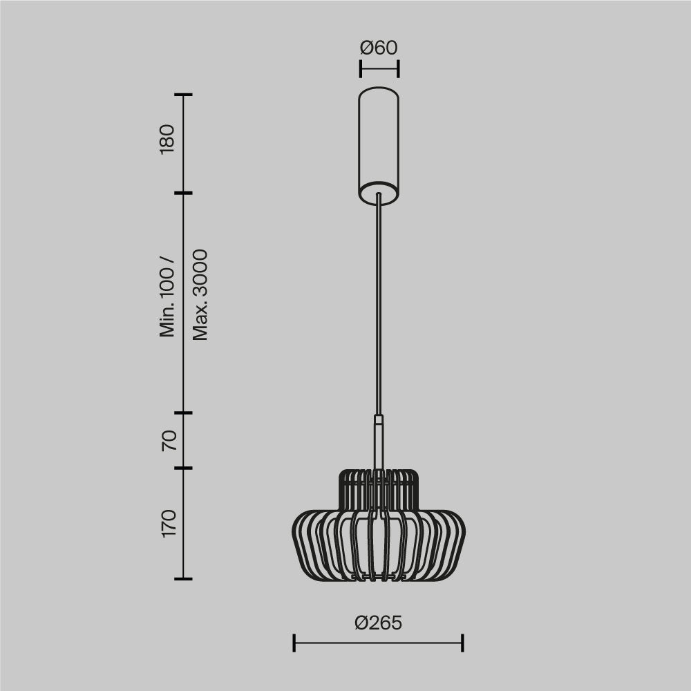 Lampada a sospensione Namiki - Maytoni - Nero - MOD465PL-L12BK2