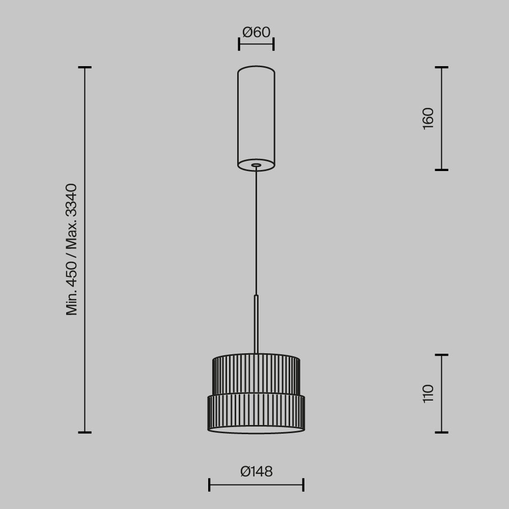 Lampada a sospensione Scala - Maytoni - Bianco - MOD496PL-L12WK