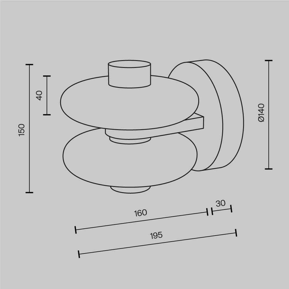 Lampada a muro Nuvem - Maytoni - Marrone - MOD497WL-L8BRK