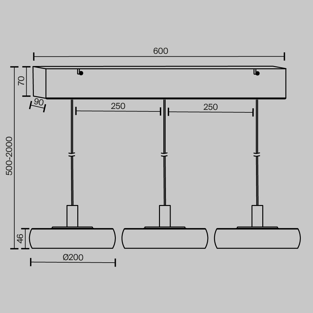 Lampada a sospensione Float - Maytoni - Nero - MOD498PL-L25BK