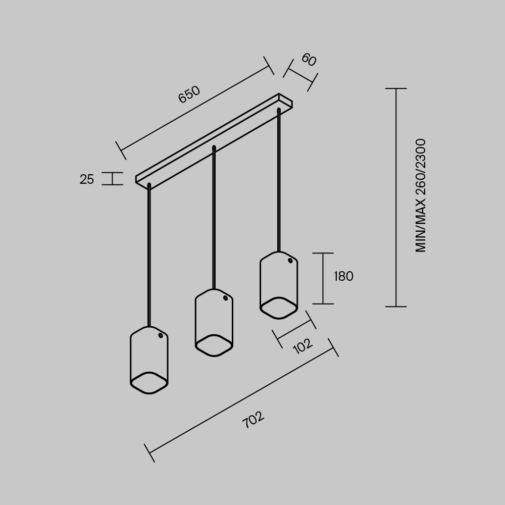 Lampada a sospensione Maris - Maytoni - Nero - MOD499PL-03B