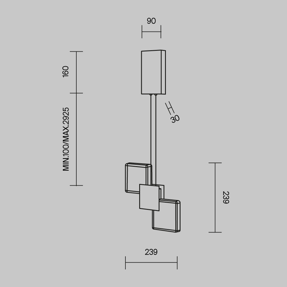 Lampada a sospensione Quadro - Maytoni - Rame - MOD519PL-L8C3K