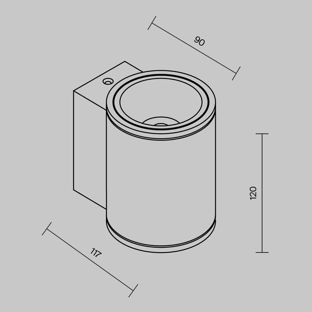 Lampada a muro Shim - Maytoni - Grigio - O303WL-L5GF3K