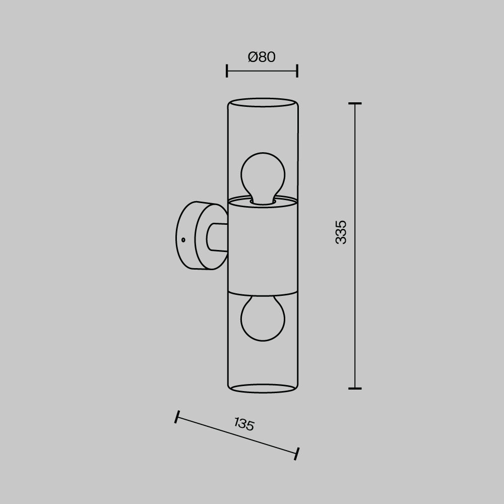 Lampada a muro Amas - Maytoni - Grigio - O432WL-02GF