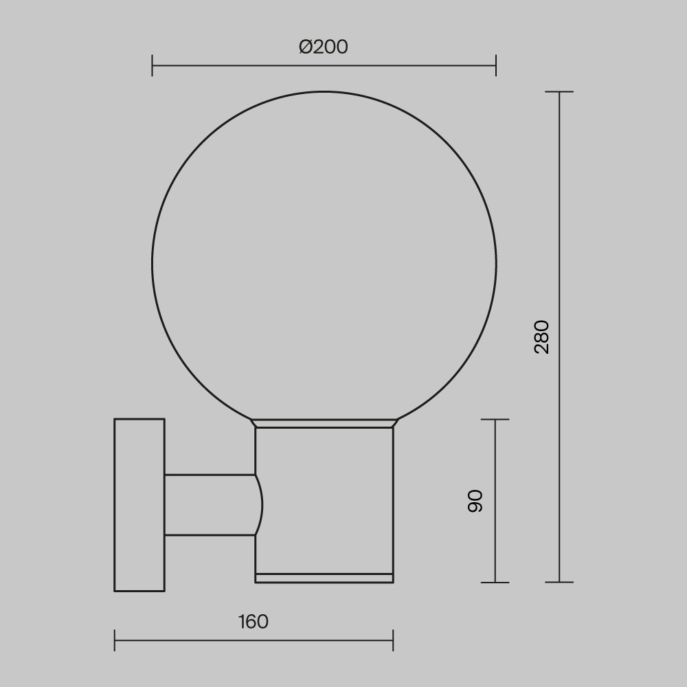Lampada a muro Bold - Maytoni - Nero - O598WL-01B