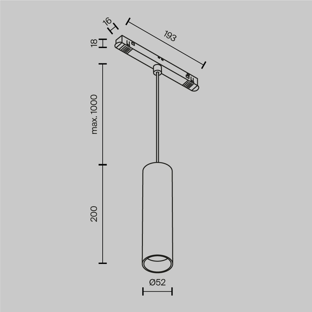 Faretto per binario Focus LED - Maytoni - Nero - TR041-4-12WTW-DD2-B