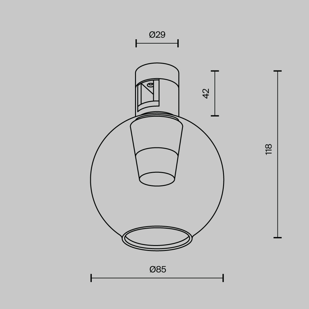 Faretto per binario Bubble - Maytoni - Nero - TR148-1-3W3K-B-DE