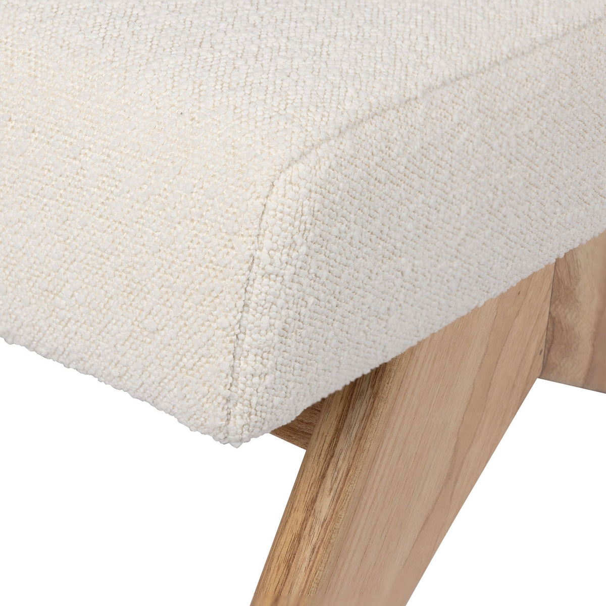 Poltrona Easy Lounge Eugene Armless Bouclè Crema - struttura Natural - Pierre Jeanneret Edition