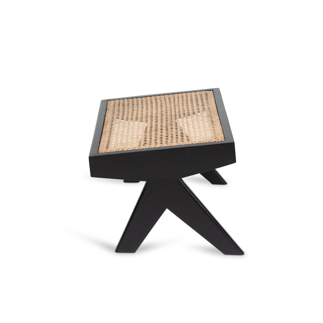 Footstool Kangaroo - Charcoal Black - Pierre Jeanneret Edition