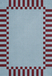 Tappeto Teklan Frame  Wool Rug - Mullberry Sky