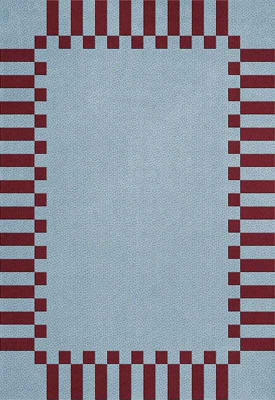 Tappeto Teklan Frame  Wool Rug - Mullberry Sky