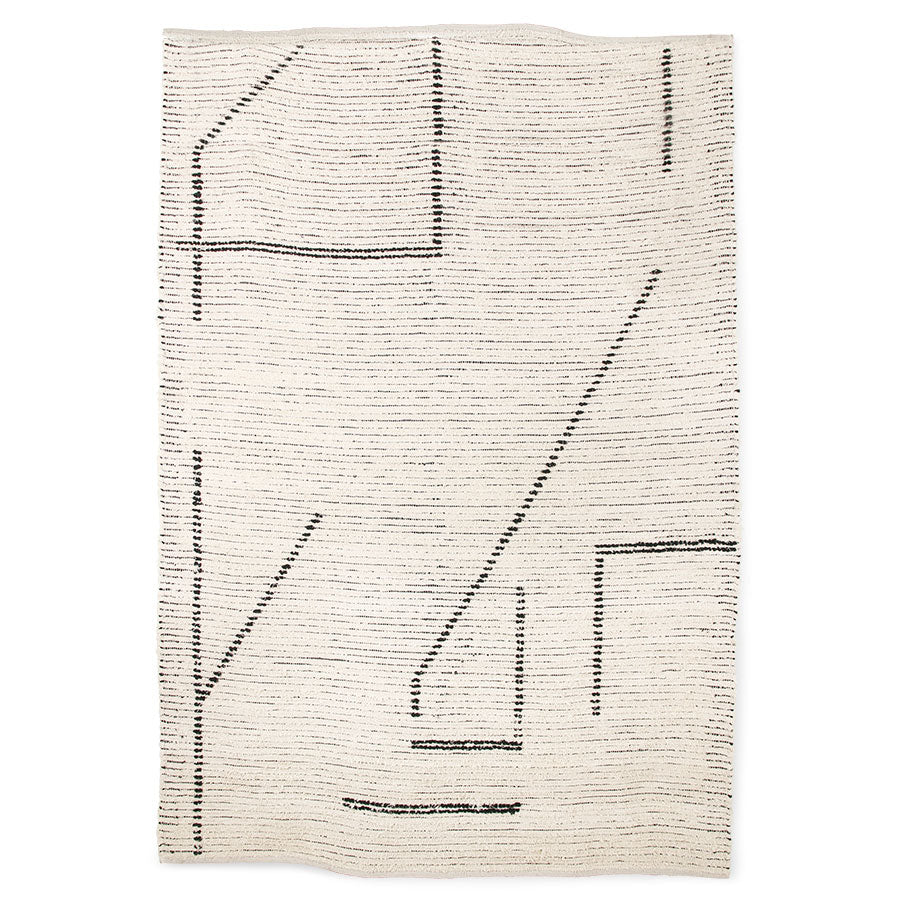Tappeto in cotone tessuto a mano crema/carbone (200x300)