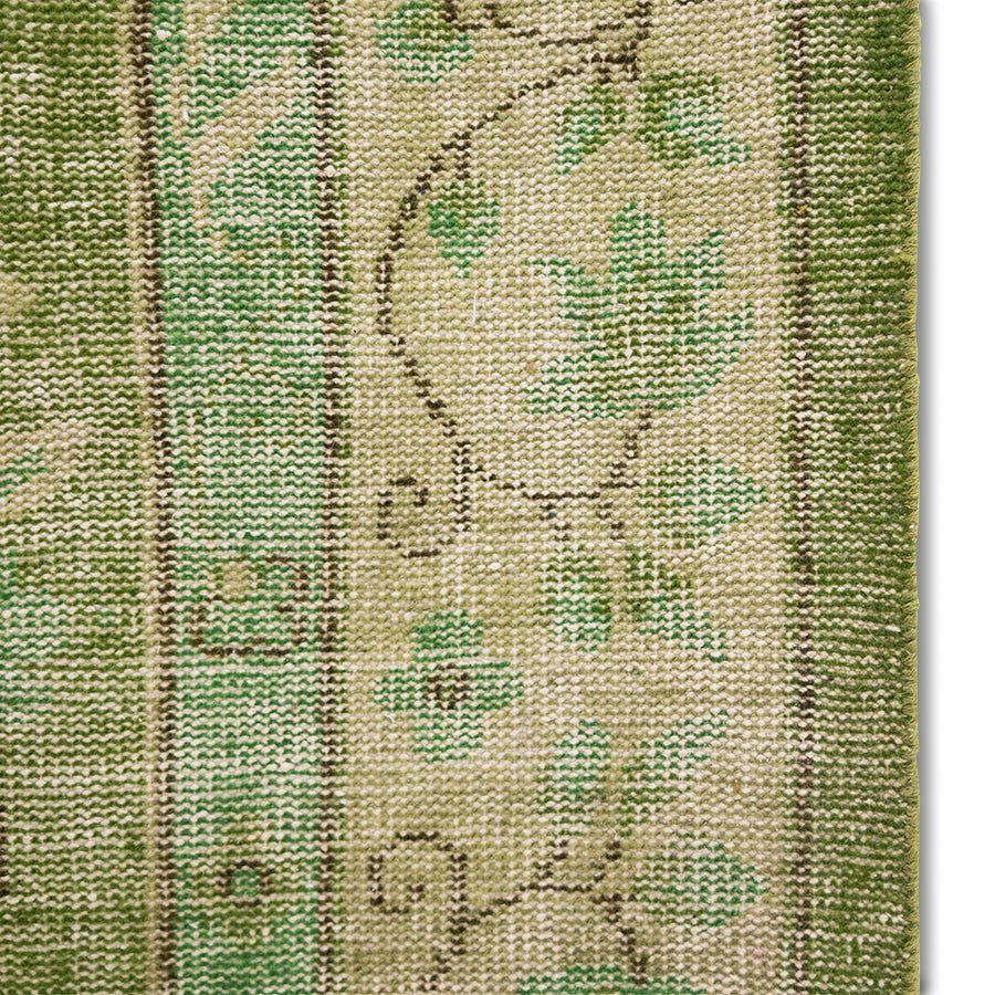 Tappeto annodato in lana verde (200x300)