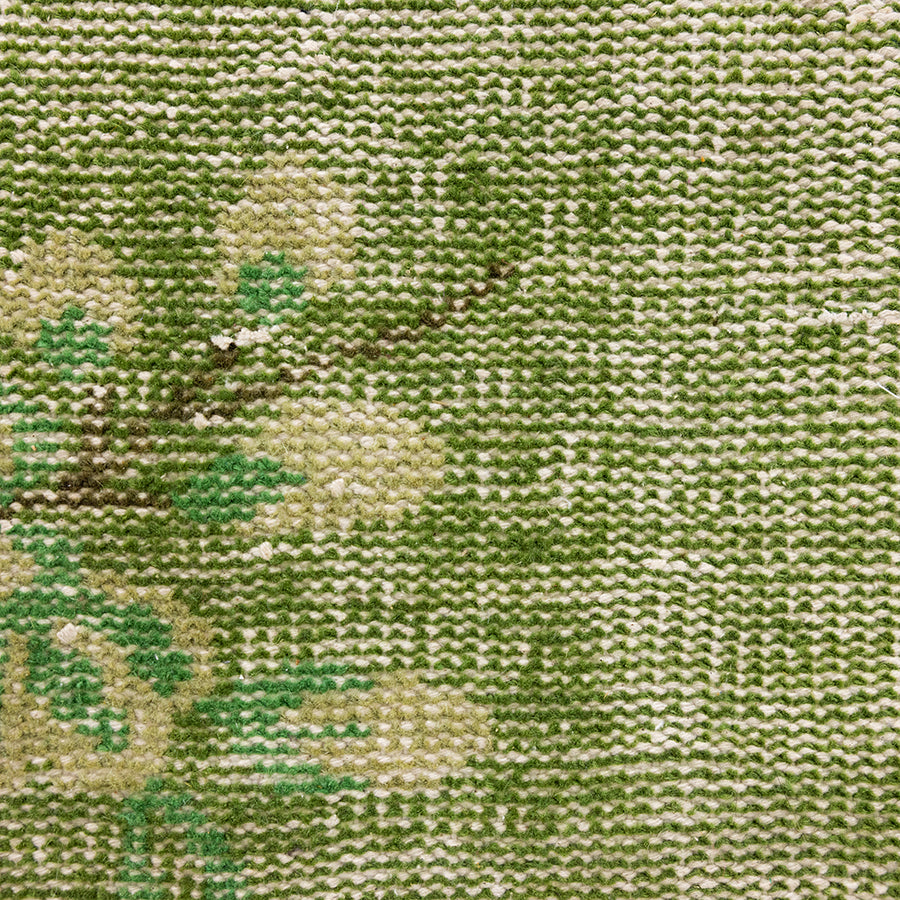 Tappeto annodato in lana verde (200x300)