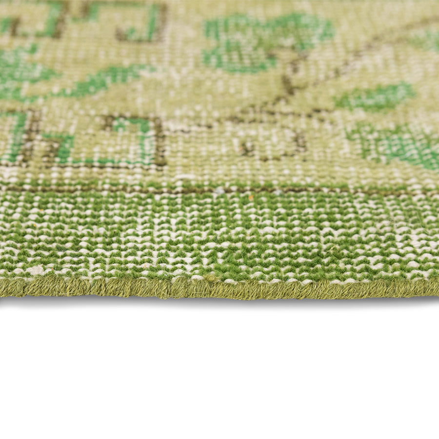 Tappeto annodato in lana verde (200x300)