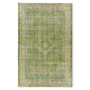 Tappeto annodato in lana verde (200x300)
