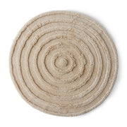 Tappeto rotondo in lana crema (150x150 cm)