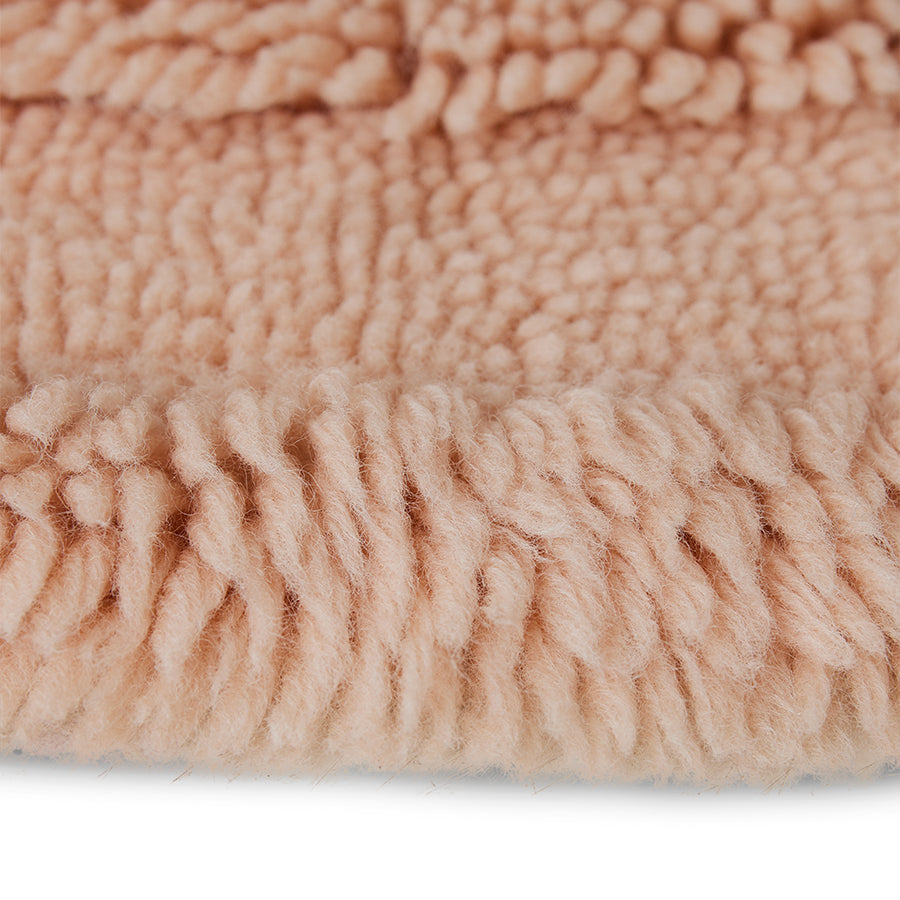 Tappeto rotondo in lana rosa tenue (150x150 cm)
