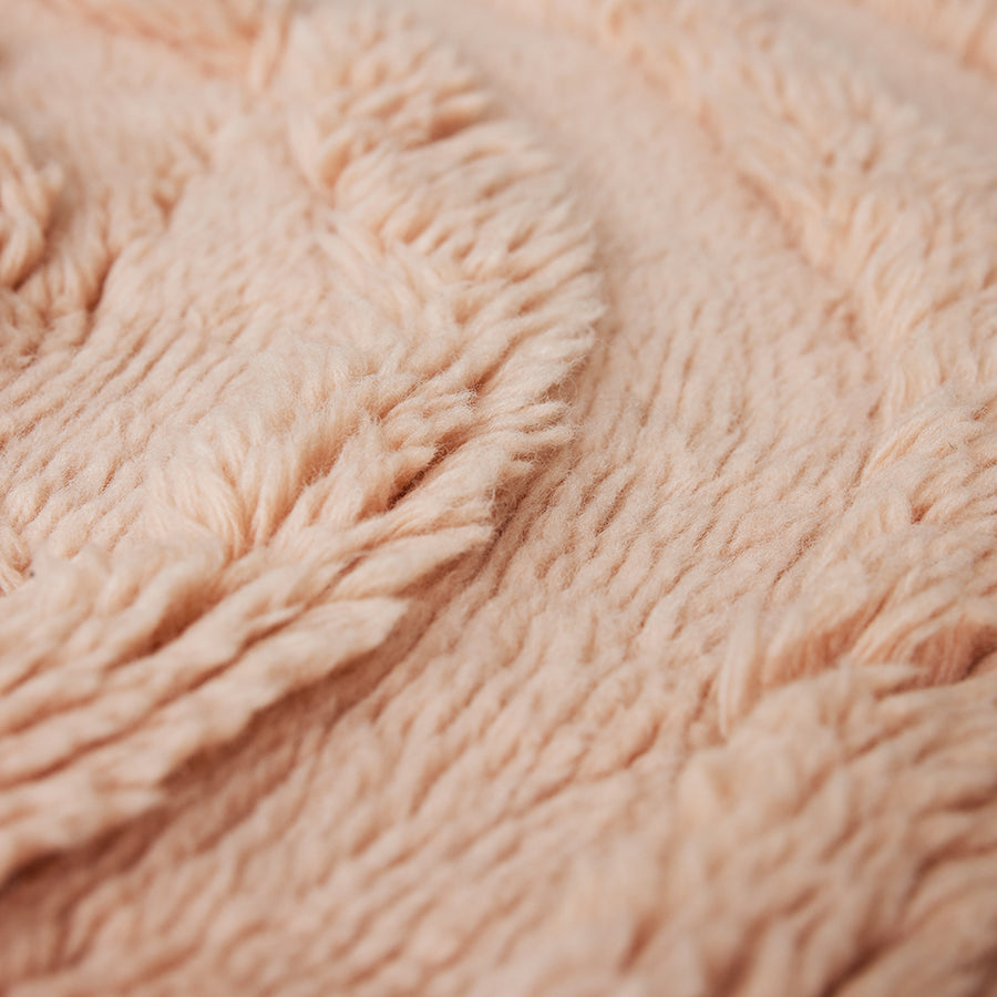Tappeto rotondo in lana rosa tenue (150x150 cm)