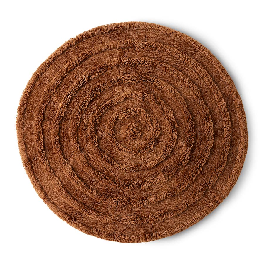 Tappeto rotondo in lana mogano (150x150 cm)