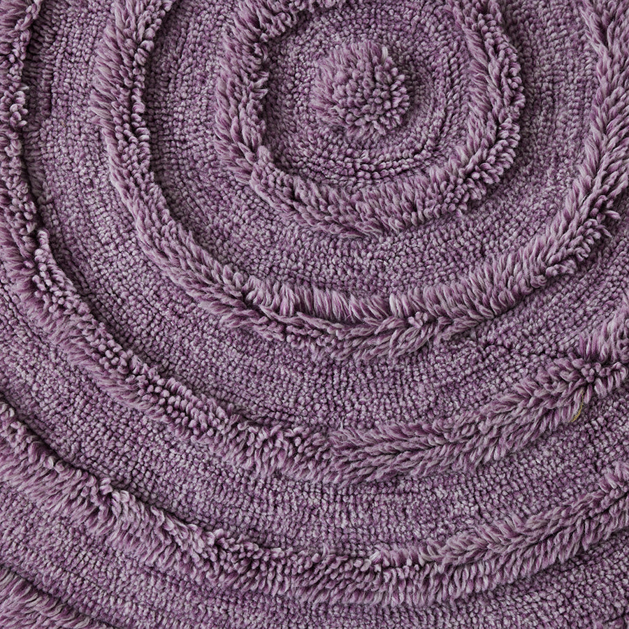 Tappeto rotondo in lana lilla (150x150cm)