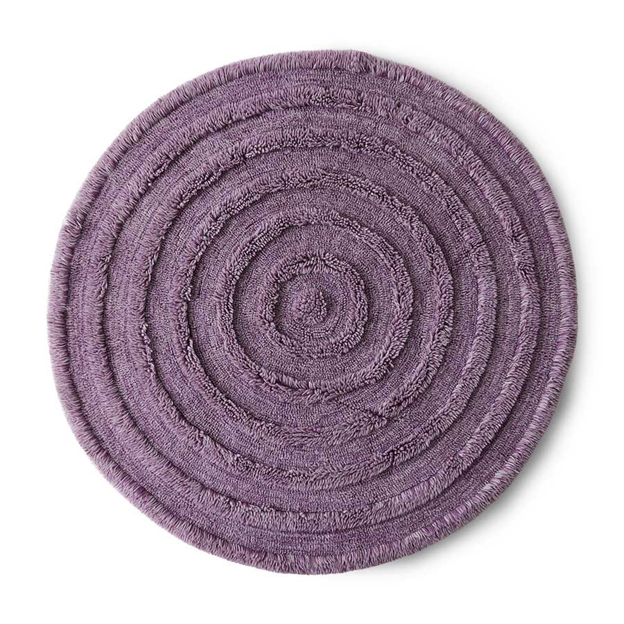 Tappeto rotondo in lana lilla (150x150cm)