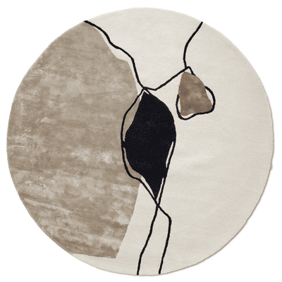 Tappeto ABSTRACT Ivory round