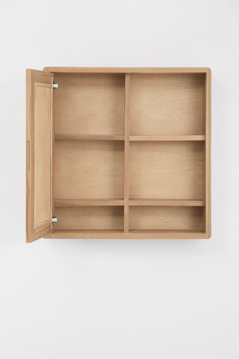 Ian - Pensile bagno con specchio 60x60 cm in legno di teak