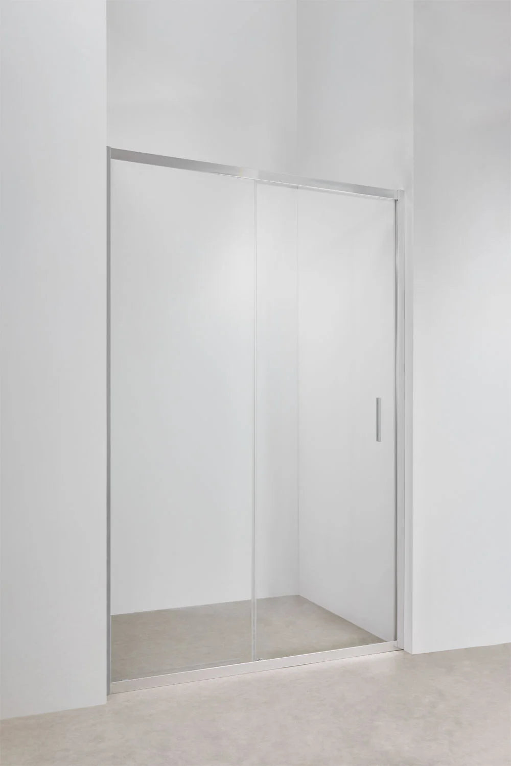 Dover - Mampara doccia con accesso frontale e porta scorrevole soft closing, vetro temperato 6 mm e alluminio