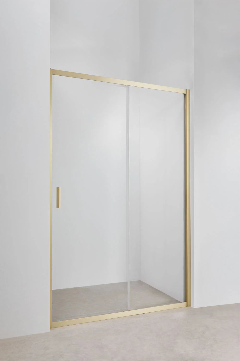 Dover - Mampara doccia con accesso frontale e porta scorrevole soft closing, vetro temperato 6 mm e alluminio